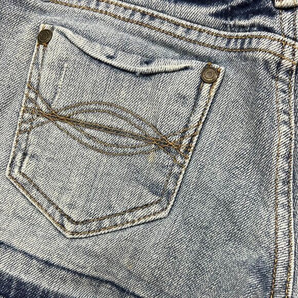 2000s Y2K Vintage‎ No Boundaries Micro Denim Shorts Mini Junior 3 Frayed Grunge - Picture 7 of 8
